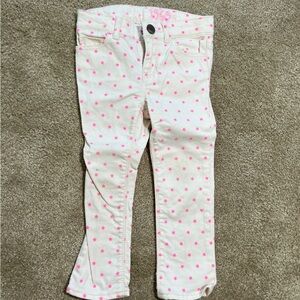 GAP Kids White Jeans with Pink Stars EUC